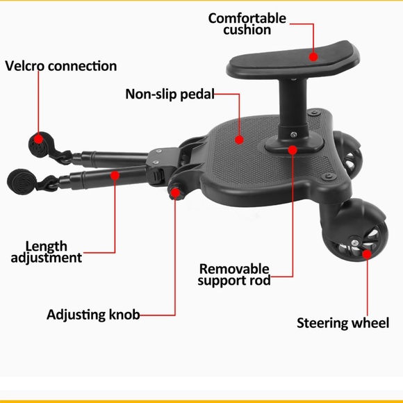 NEW! Universal Stroller Board with Detachable Seat 2in1 Sit and Stand Black - Picture 5 of 10